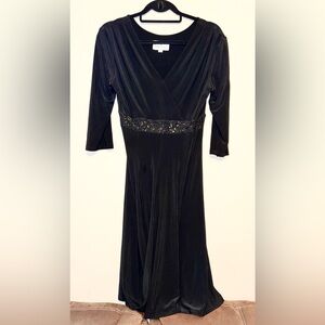 Anne Brooks Black A-Line 3/4 Sleeve Dress